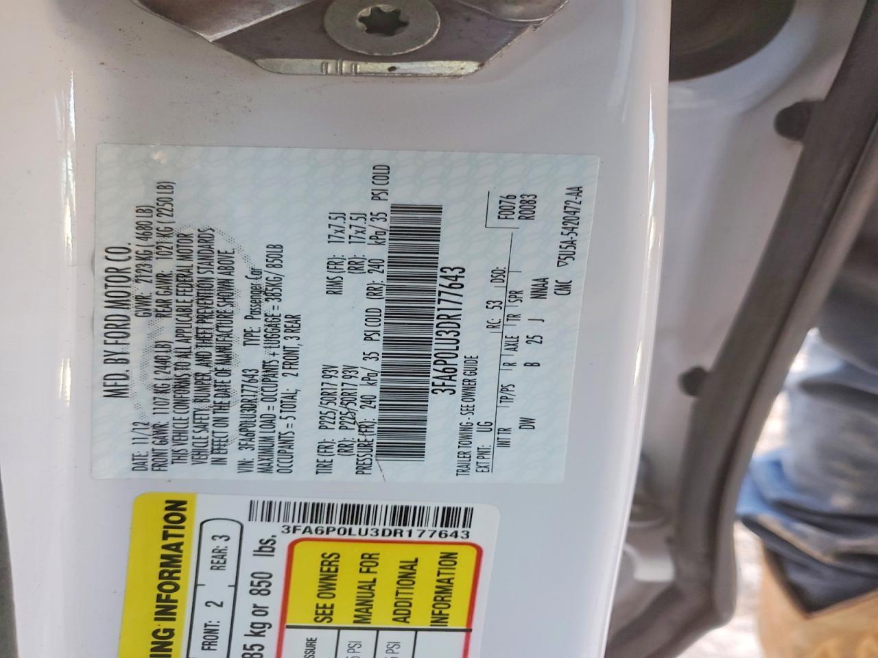 2013 FORD FUSION