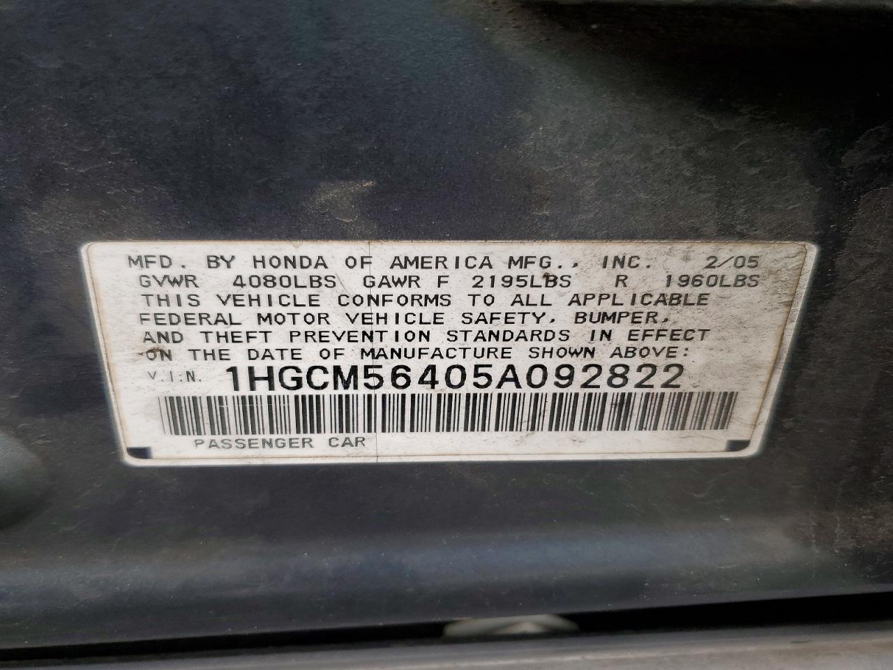 2005 HONDA ACCORD