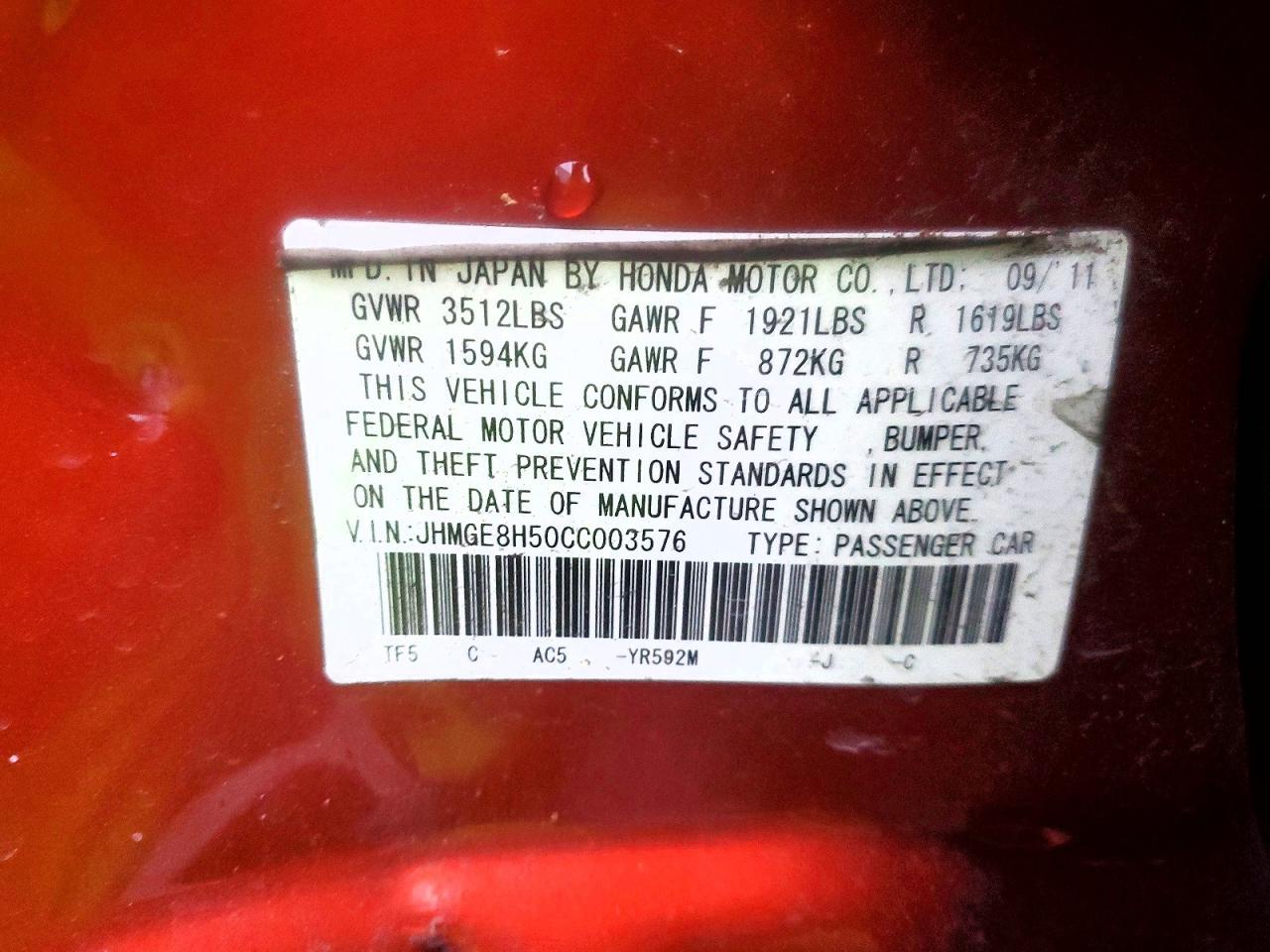 2012 HONDA FIT