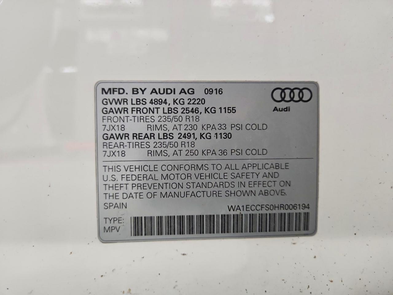 2017 AUDI Q3