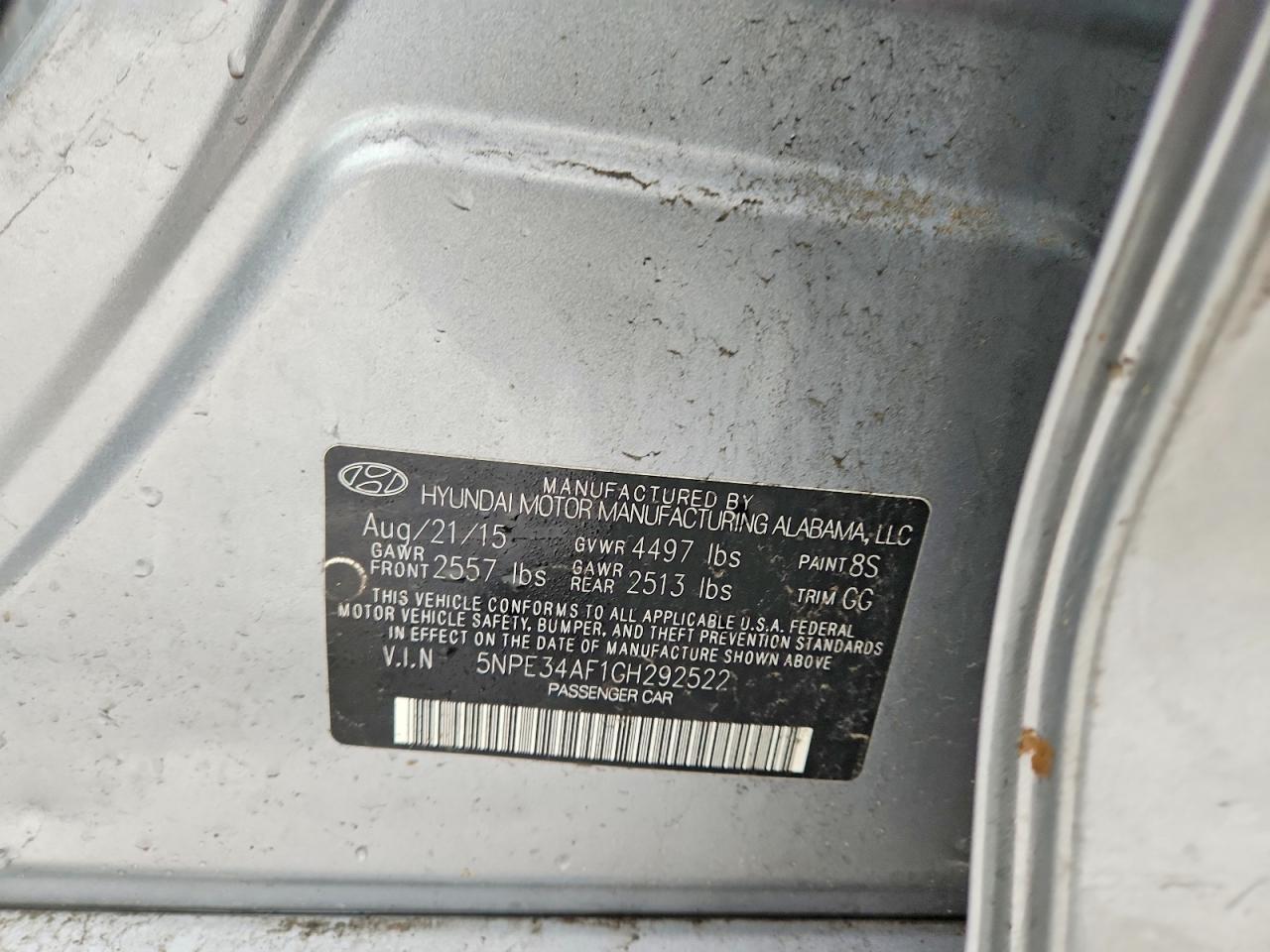 2016 HYUNDAI SONATA