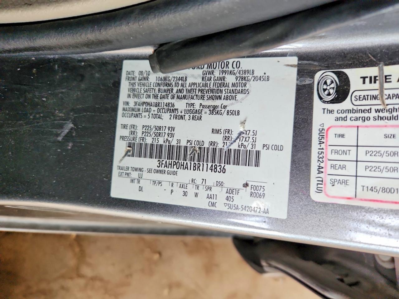 2011 FORD FUSION