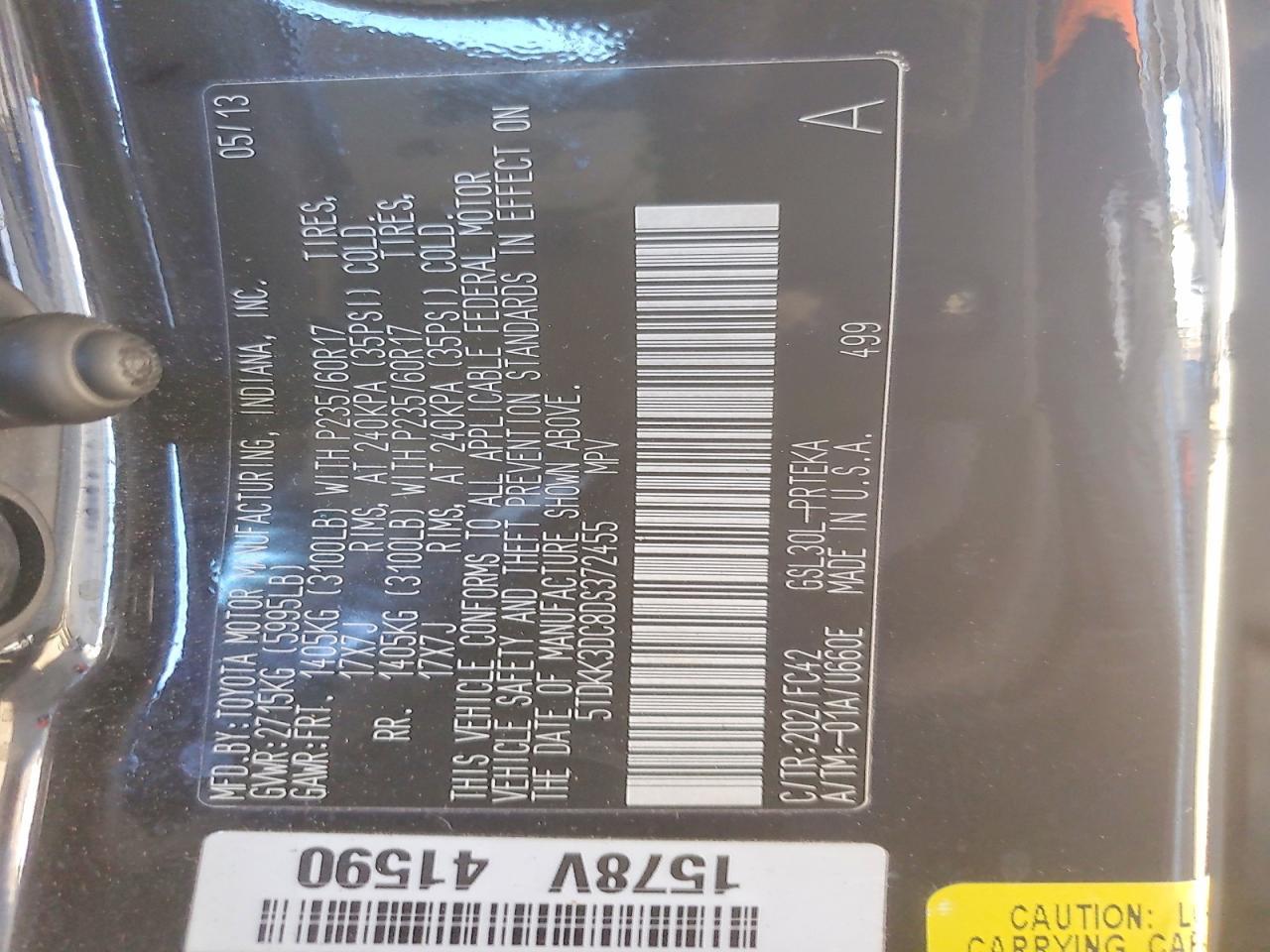 2013 TOYOTA SIENNA
