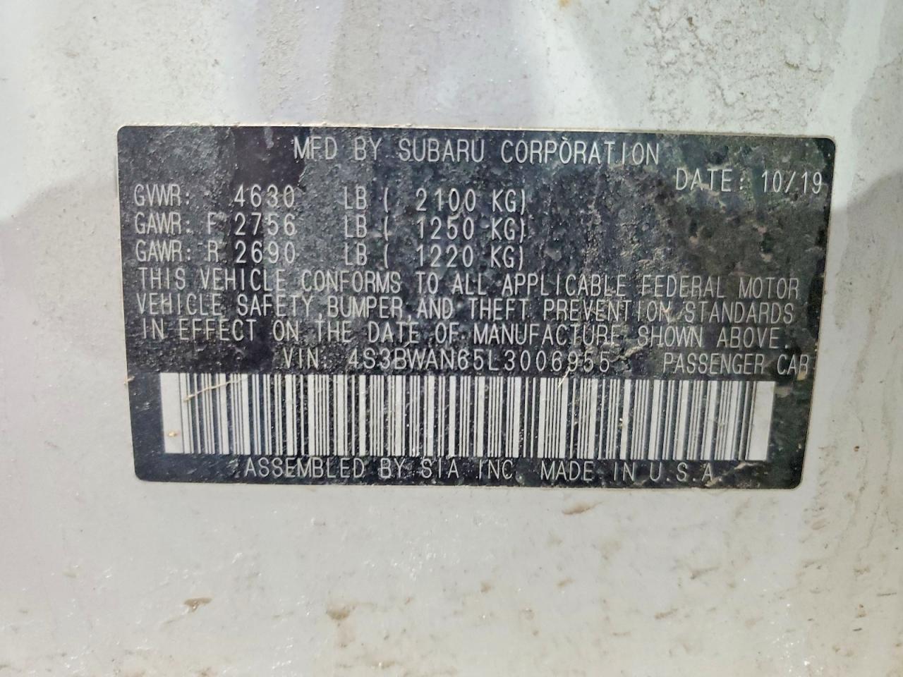 2020 SUBARU Legacy