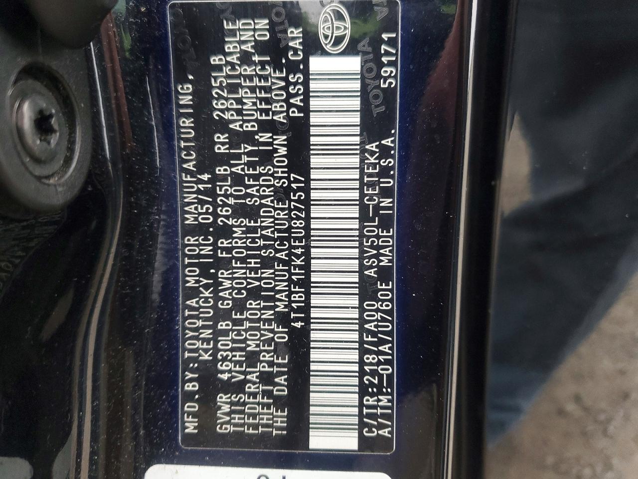 2014 TOYOTA CAMRY