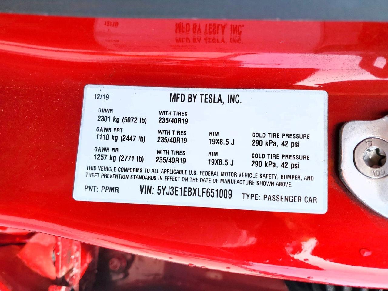 2020 TESLA MODEL 3