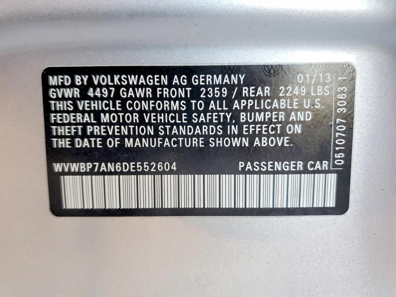 2013 VOLKSWAGEN CC