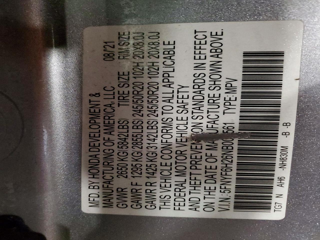 2022 HONDA PILOT