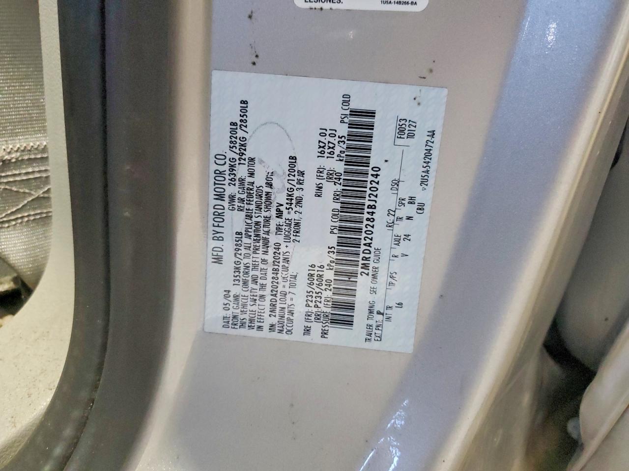 2004 MERCURY Monterey