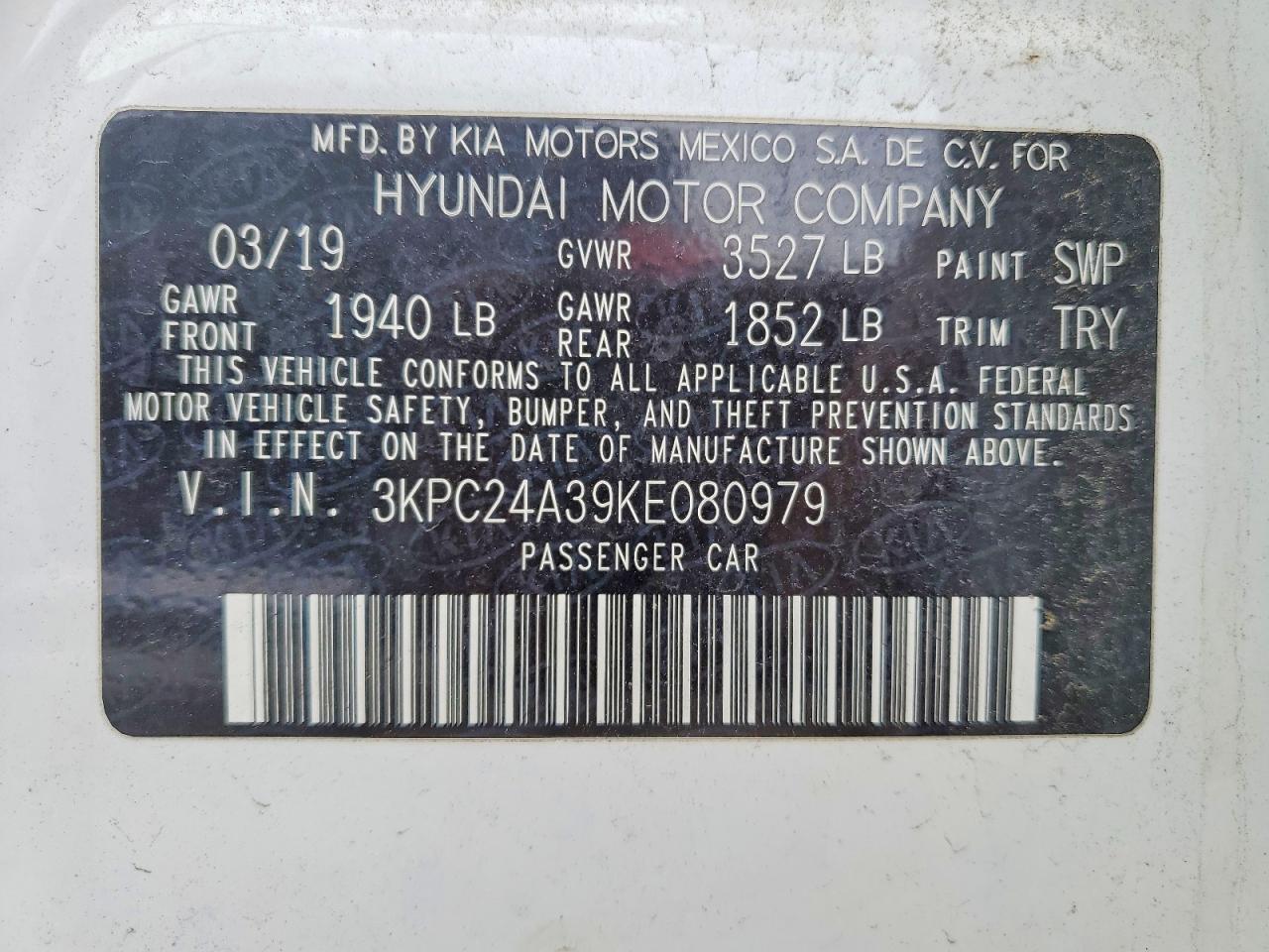 2019 HYUNDAI ACCENT