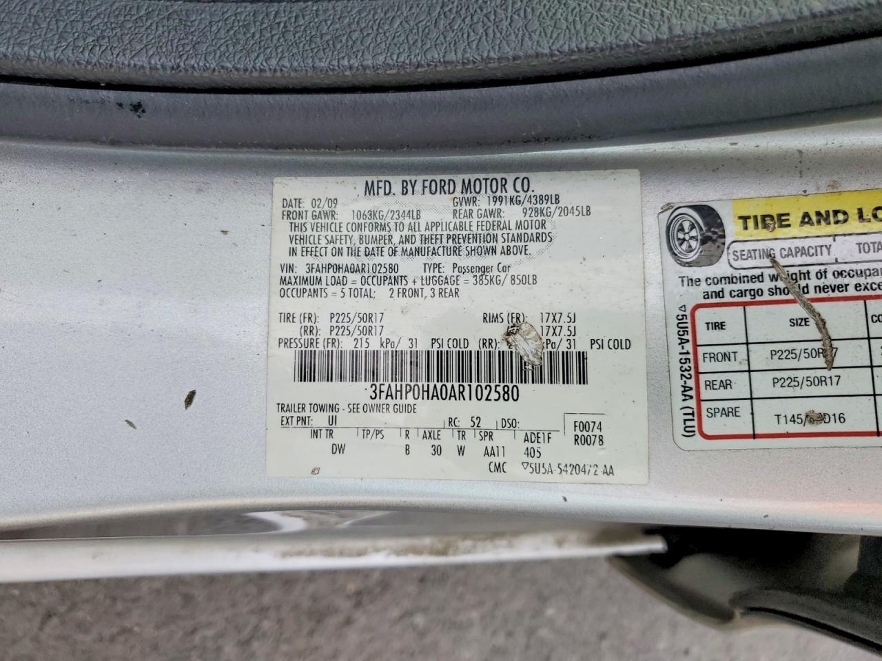 2010 FORD FUSION