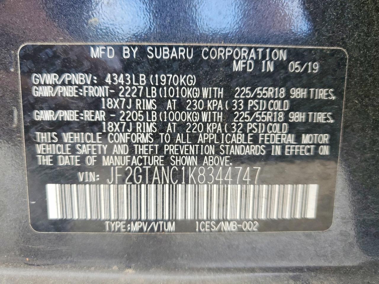 2019 SUBARU Crosstrek