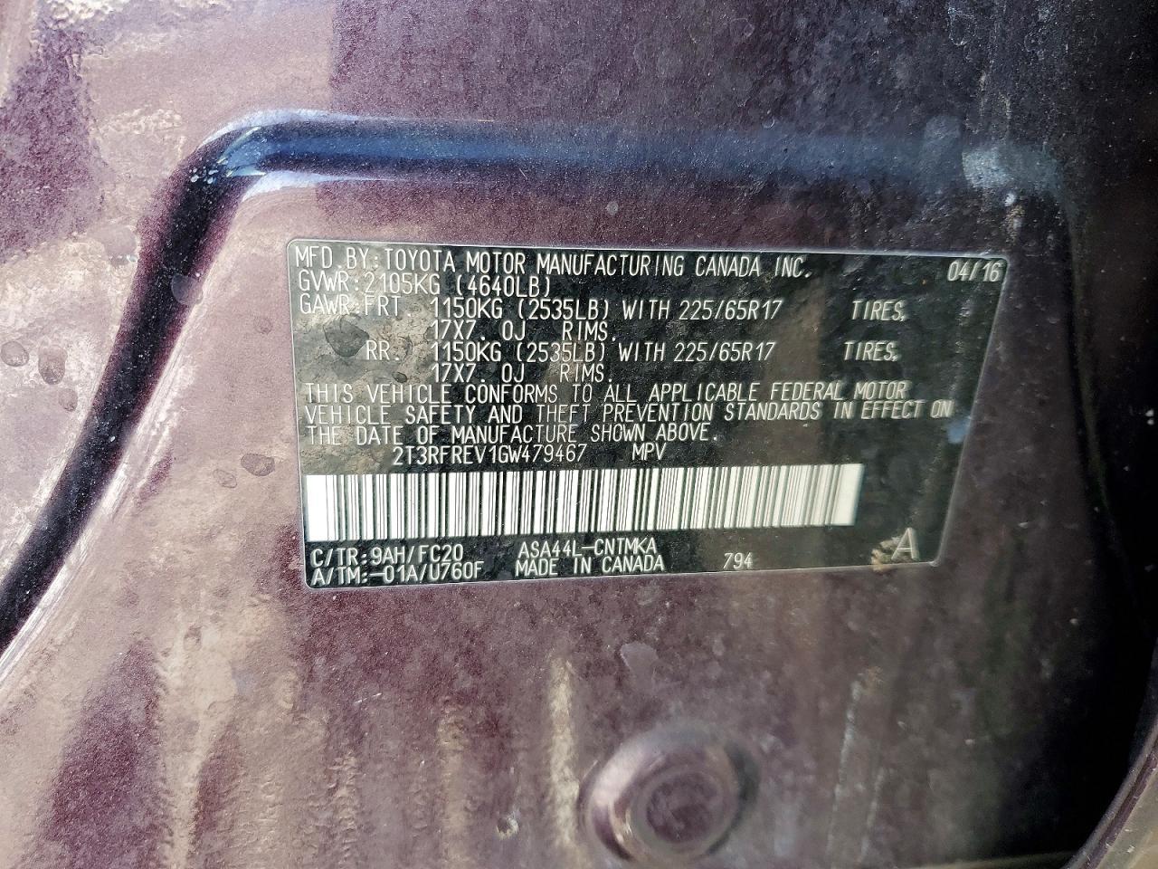 2016 TOYOTA RAV4