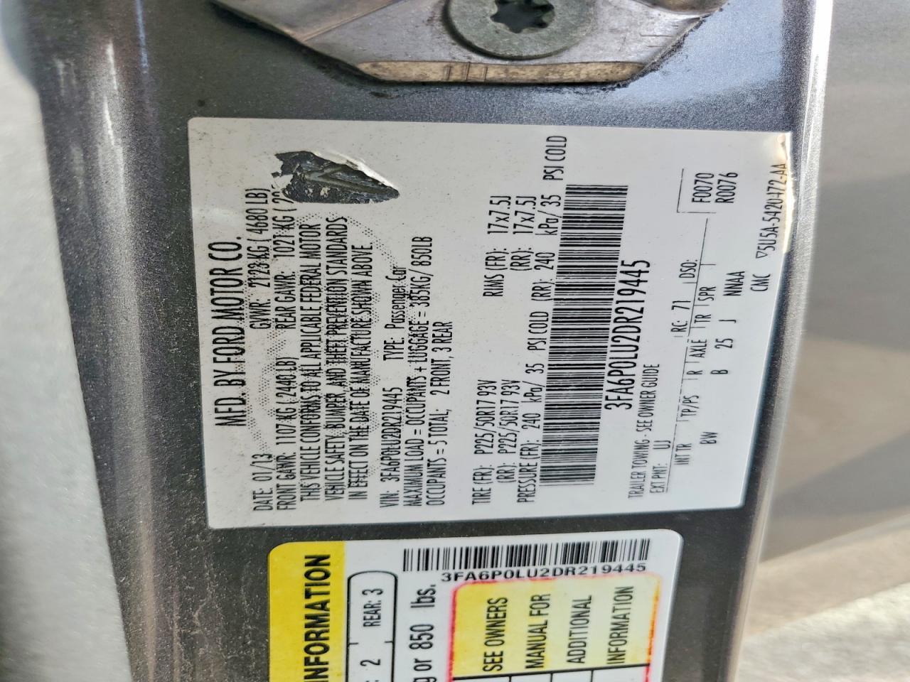 2013 FORD FUSION