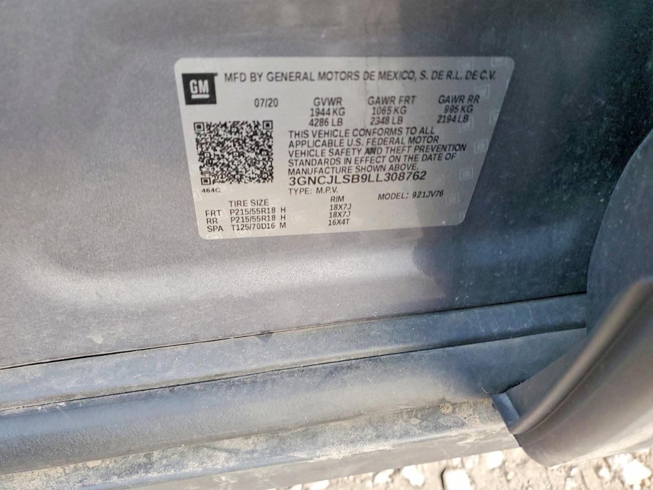 2020 CHEVROLET TRAX