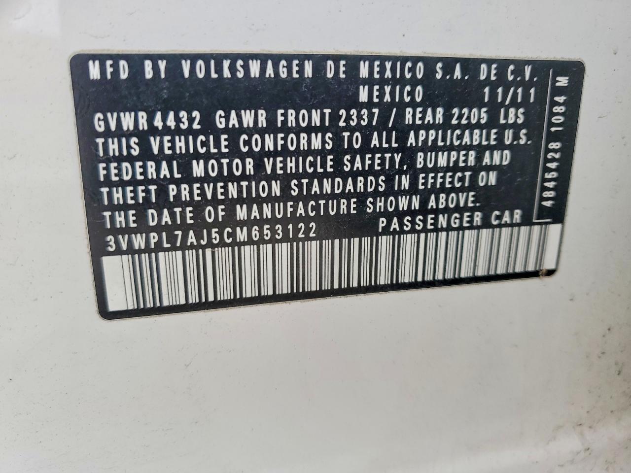 2012 VOLKSWAGEN JETTA