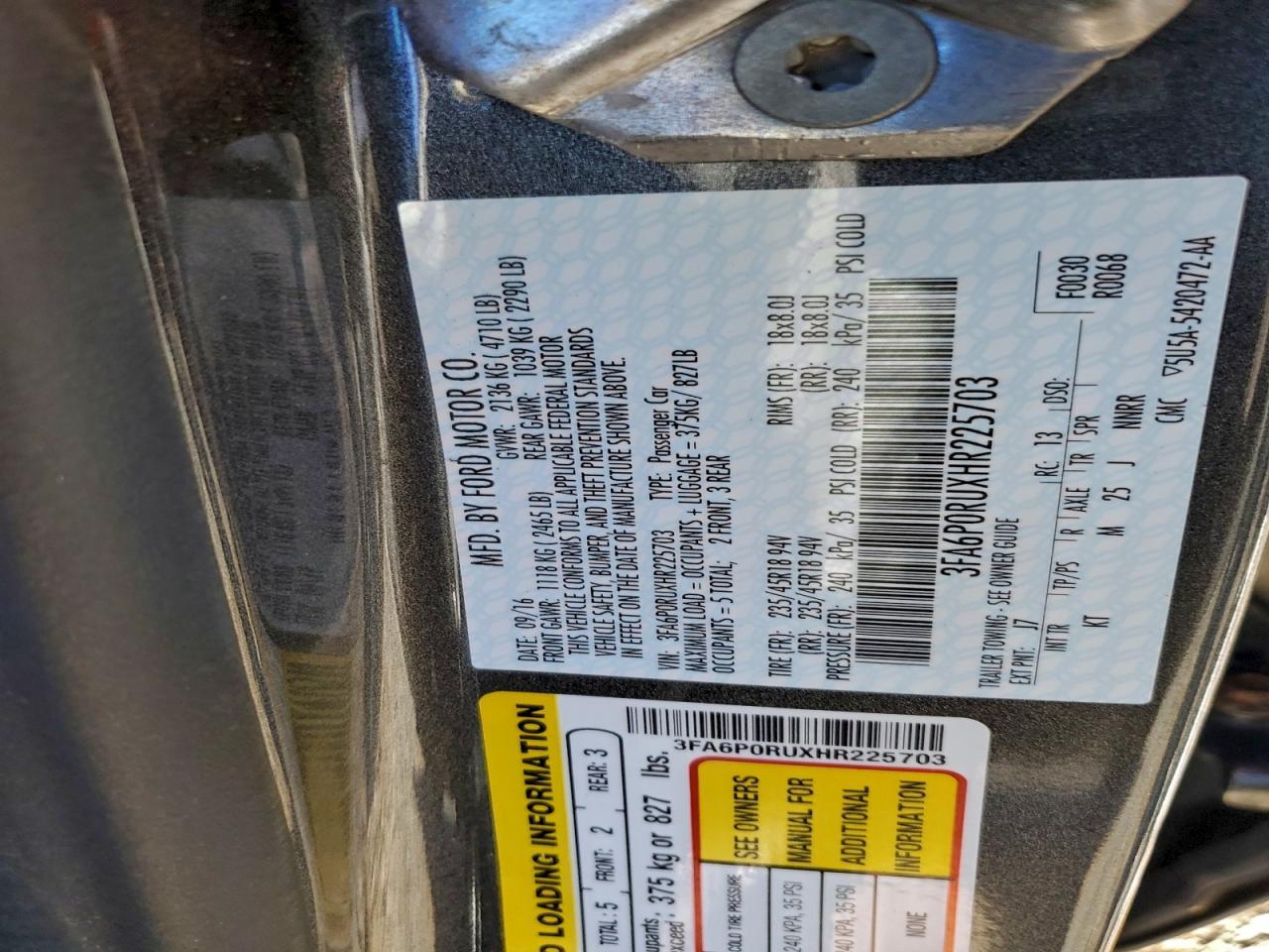 2017 FORD FUSION