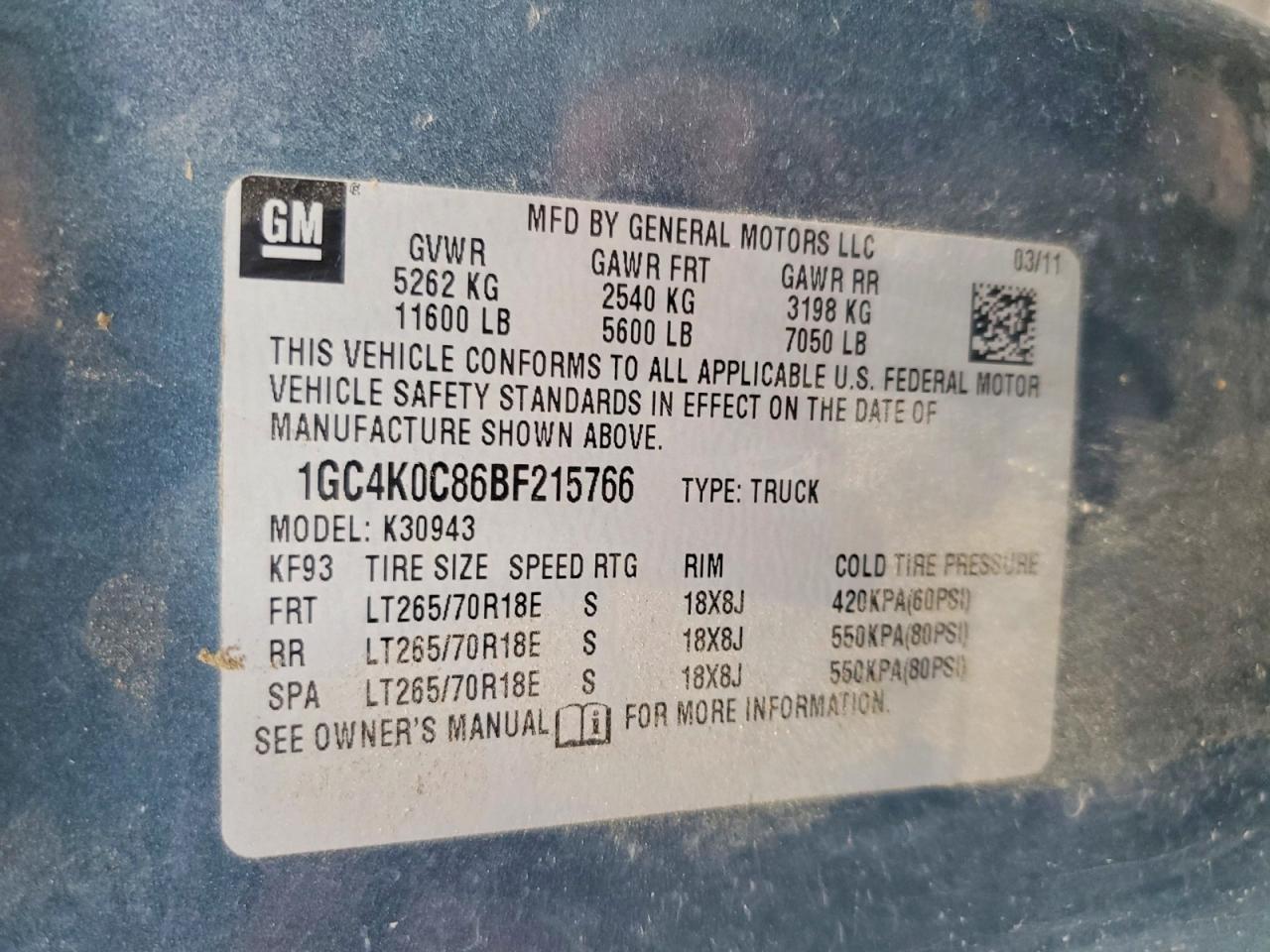 2011 CHEVROLET Silverado 3500