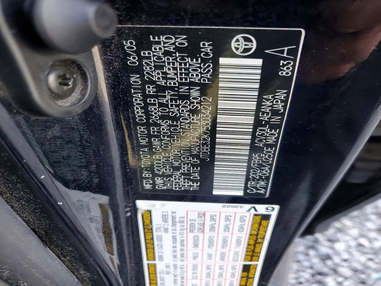 2005 TOYOTA CAMRY