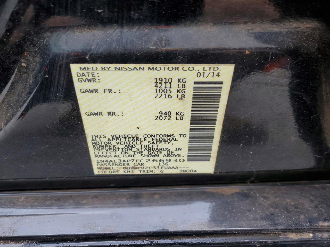 2014 NISSAN ALTIMA