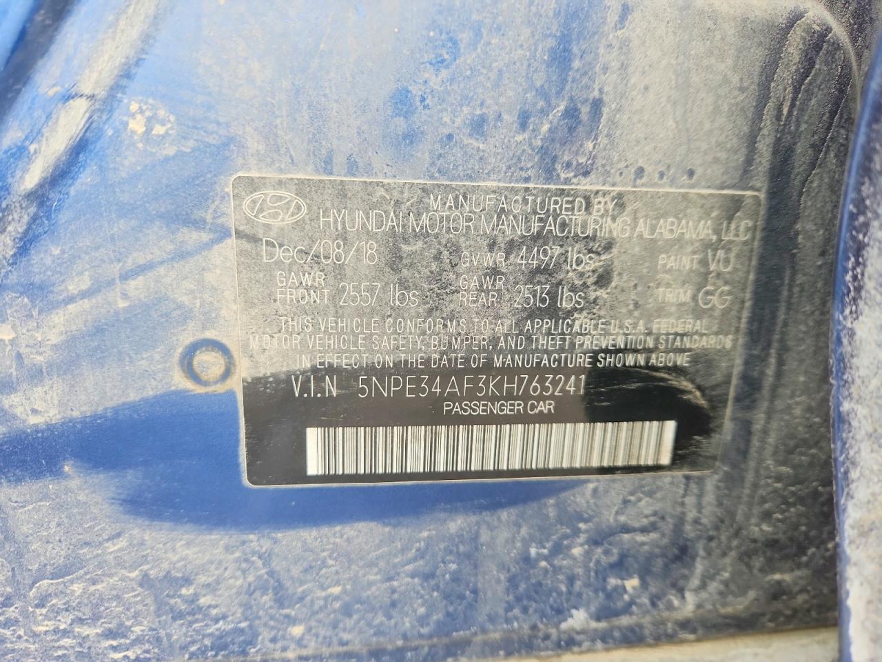 2019 HYUNDAI SONATA