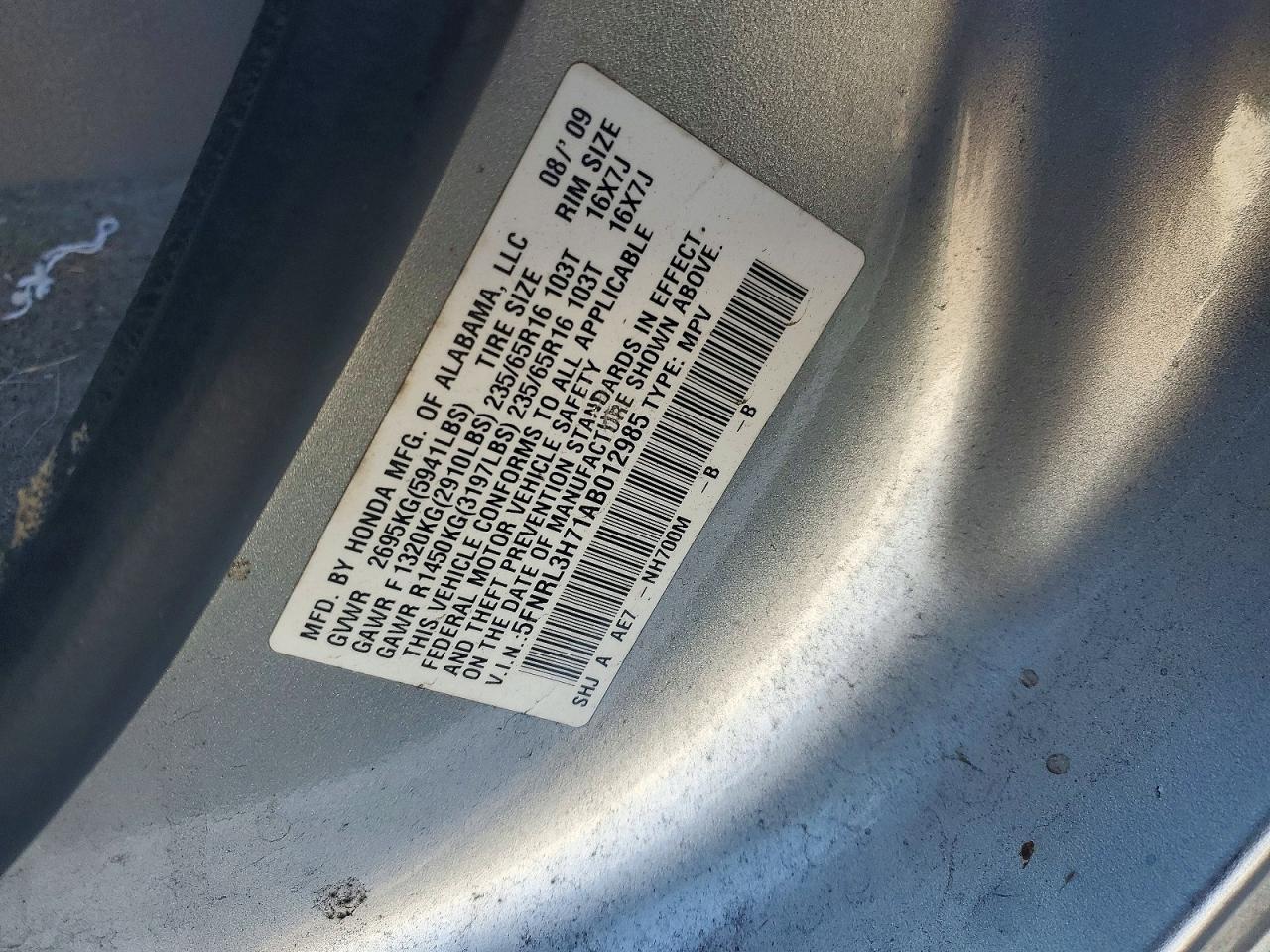 2010 HONDA ODYSSEY