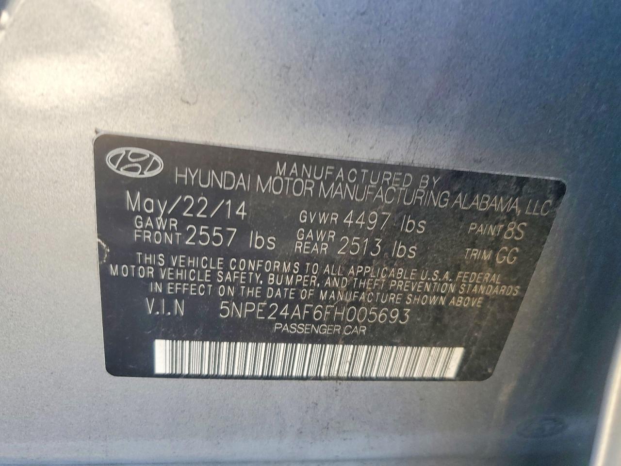 2015 HYUNDAI SONATA