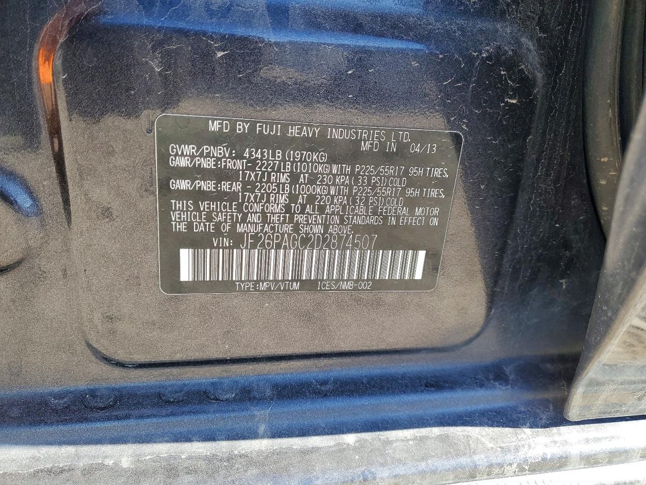 2013 SUBARU XV Crosstrek