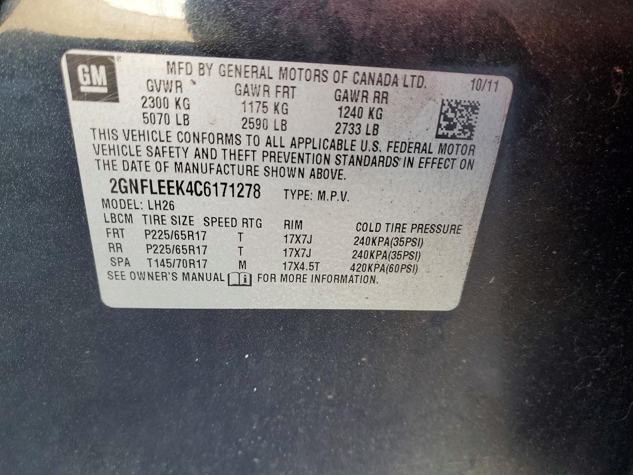 2012 CHEVROLET EQUINOX