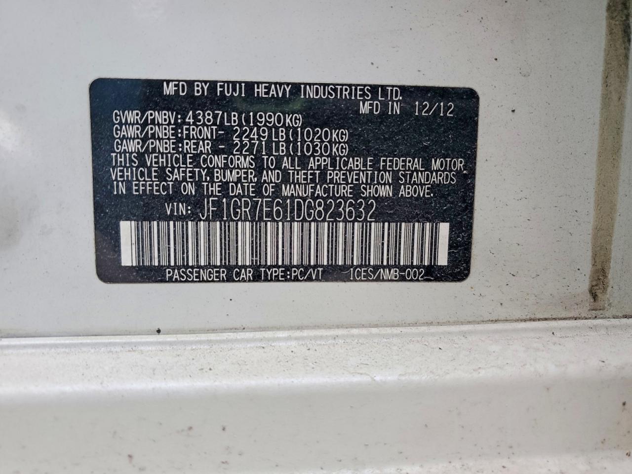 2013 SUBARU IMPREZA