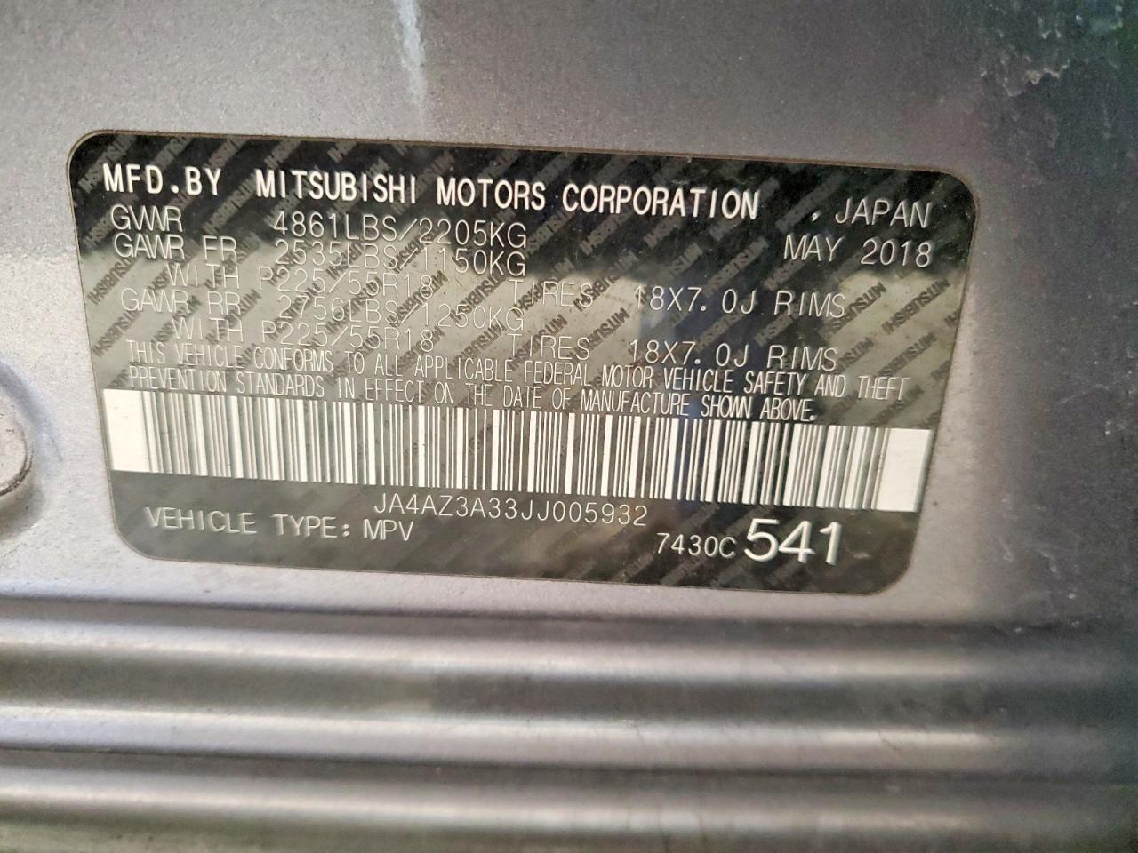 2018 MITSUBISHI outlander