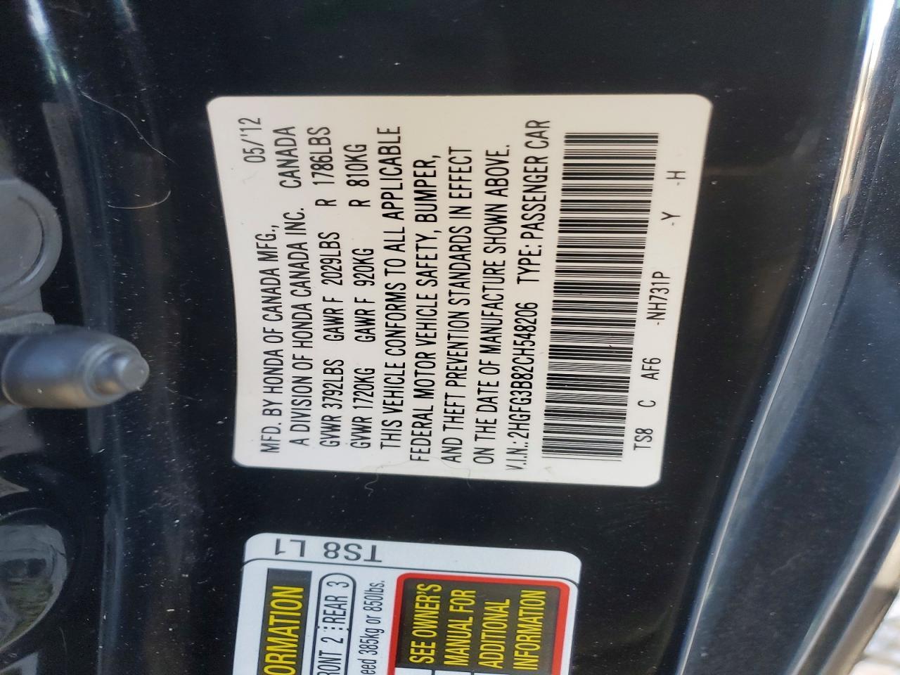 2012 HONDA CIVIC