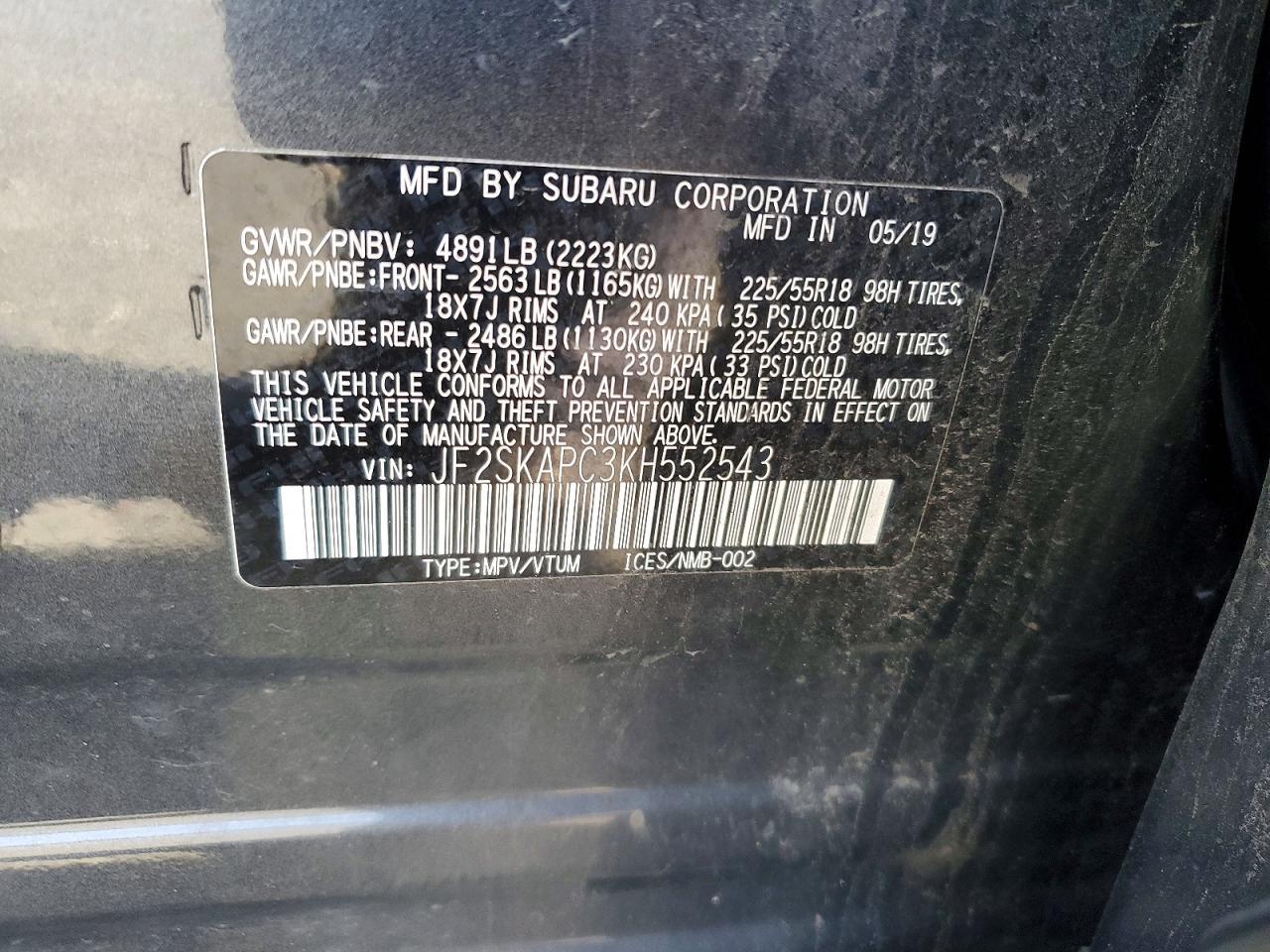 2019 SUBARU FORESTER