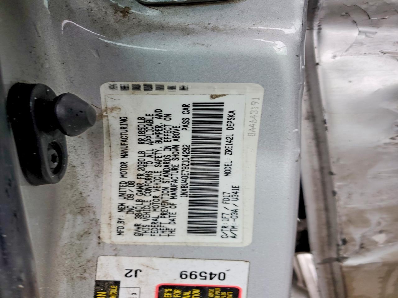 2009 TOYOTA COROLLA