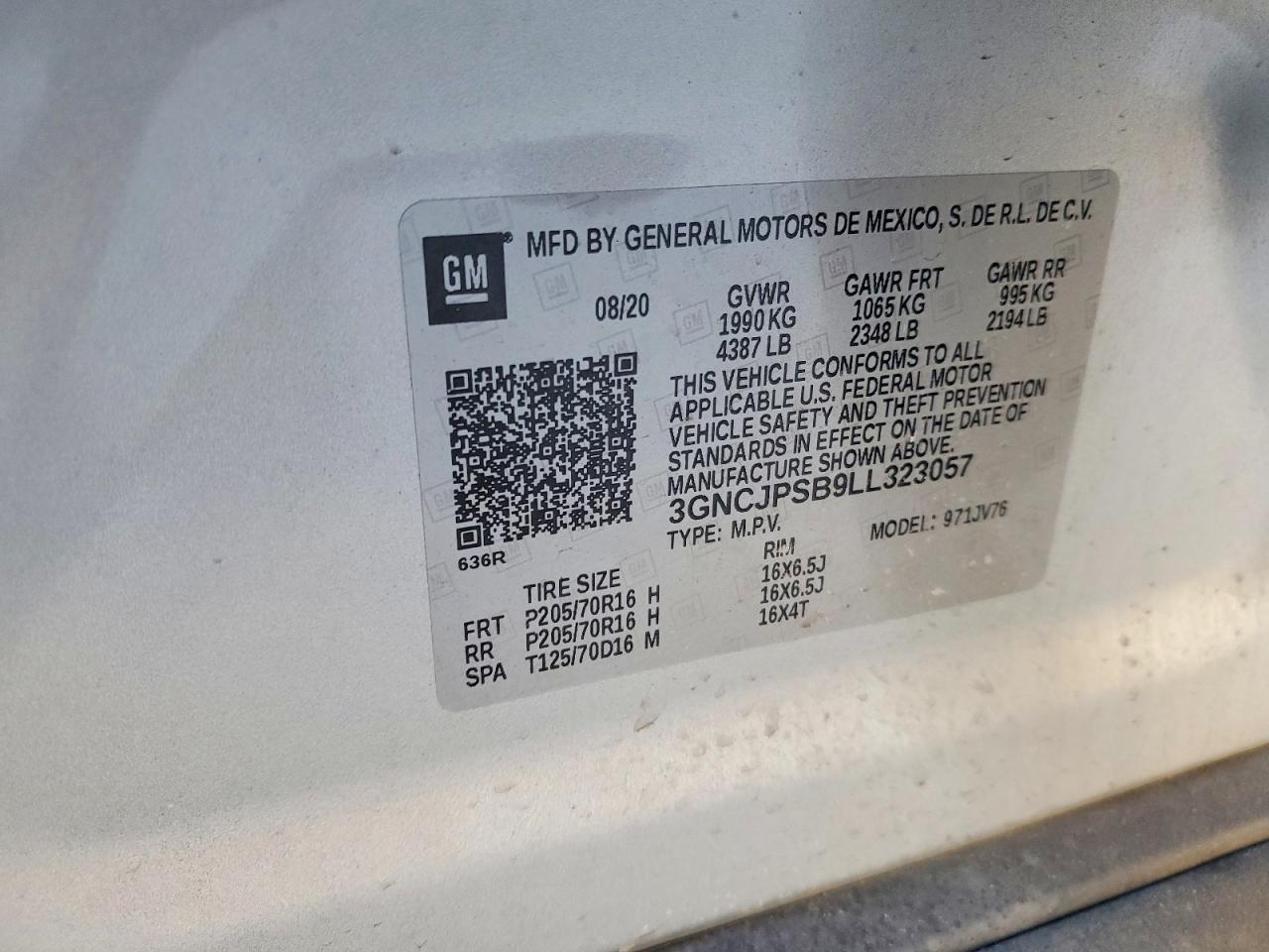 2020 CHEVROLET TRAX