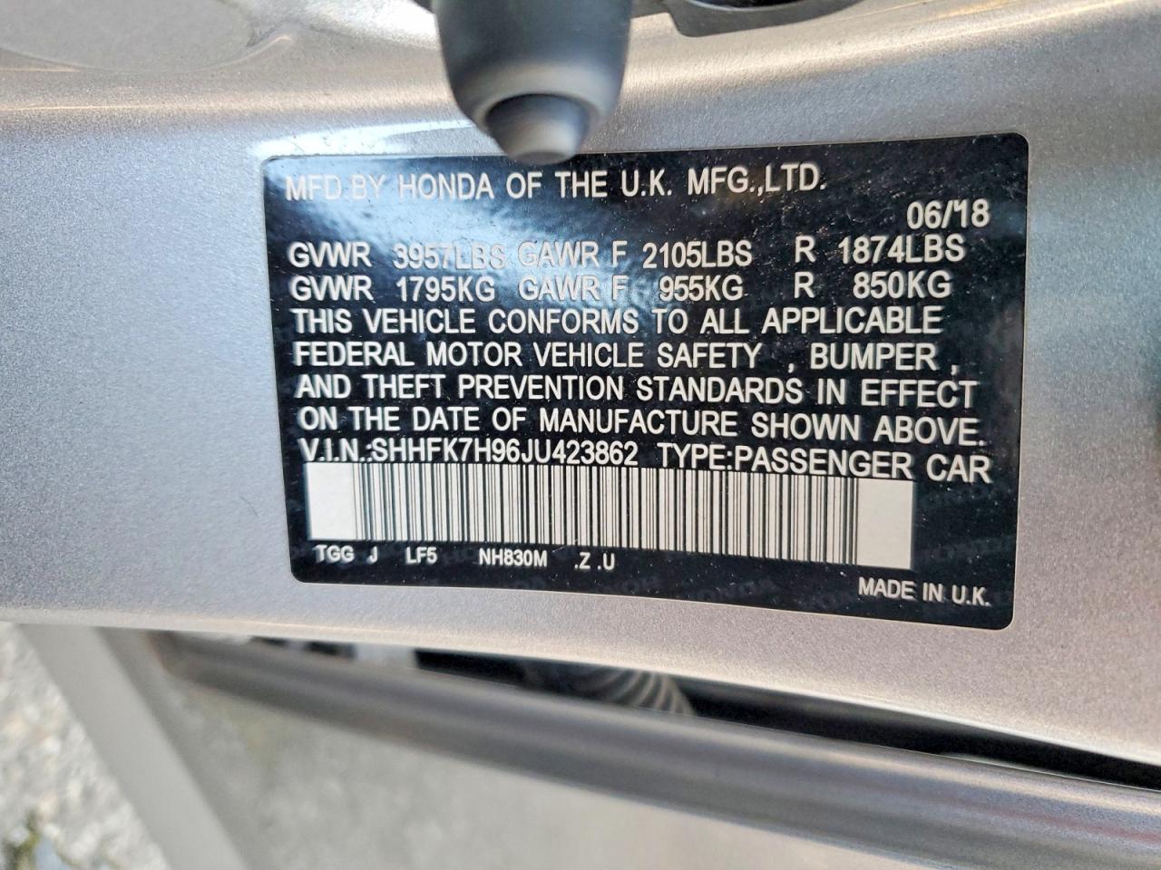 2018 HONDA CIVIC