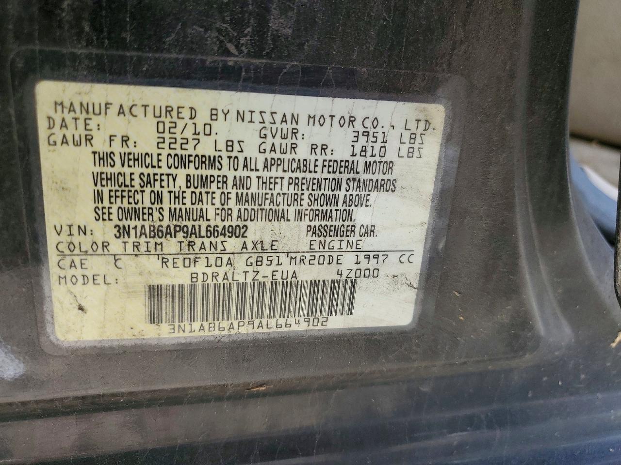 2010 NISSAN SENTRA