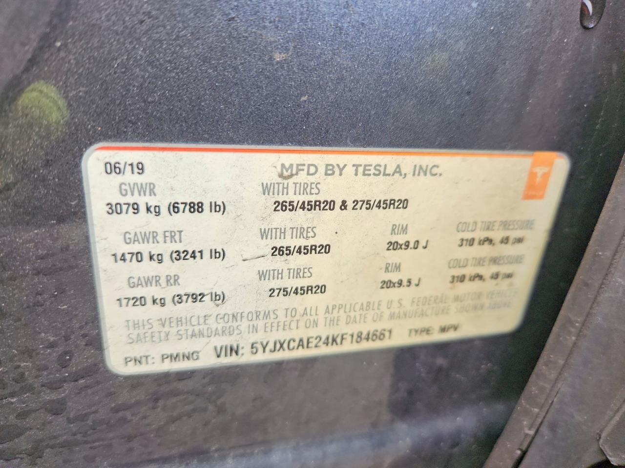 2019 TESLA MODEL X