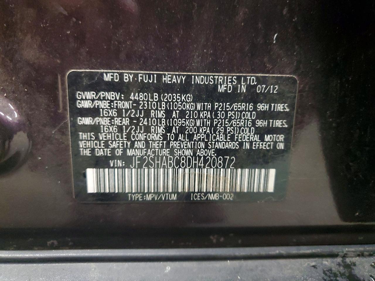 2013 SUBARU FORESTER