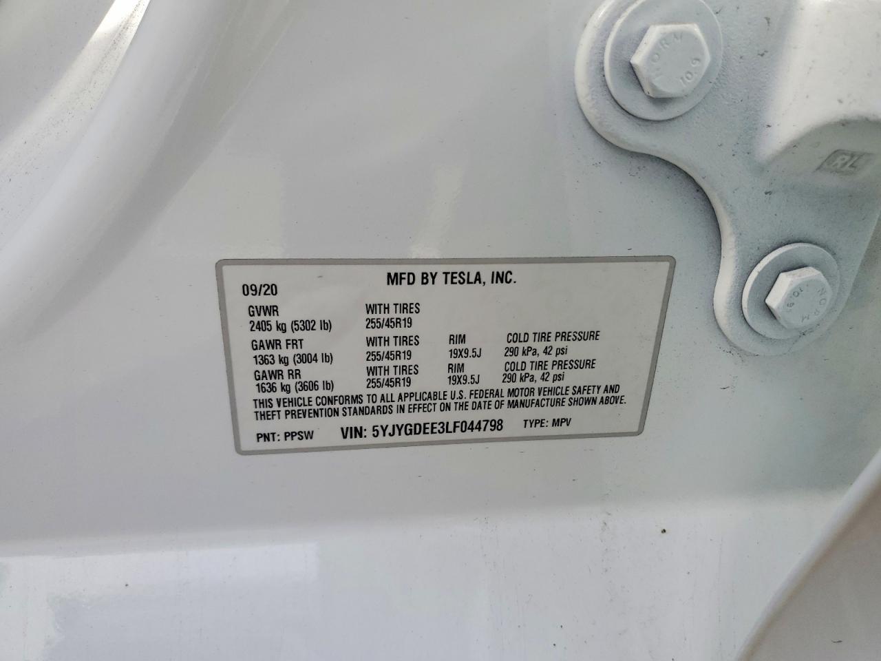 2020 TESLA MODEL Y