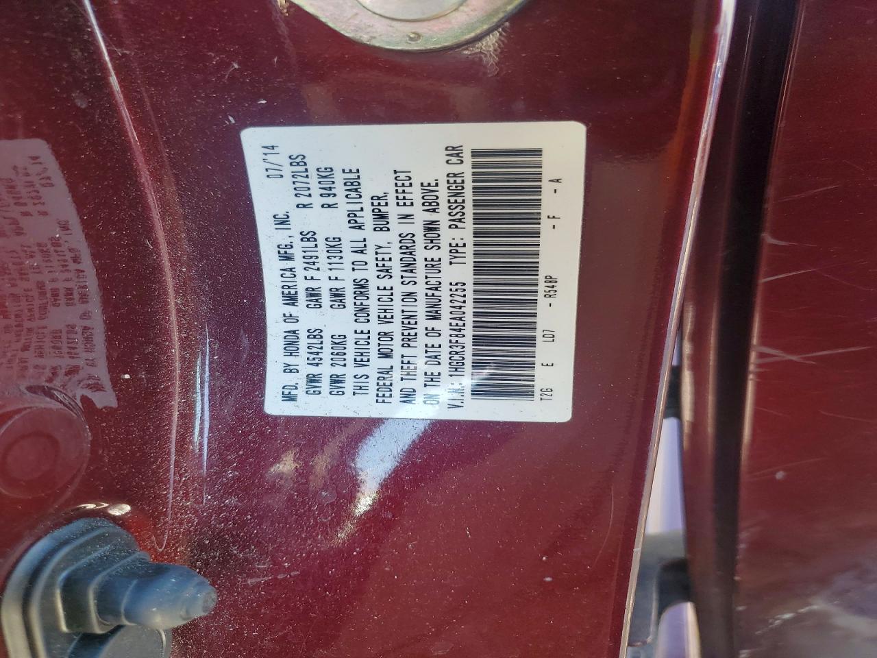 2014 HONDA ACCORD