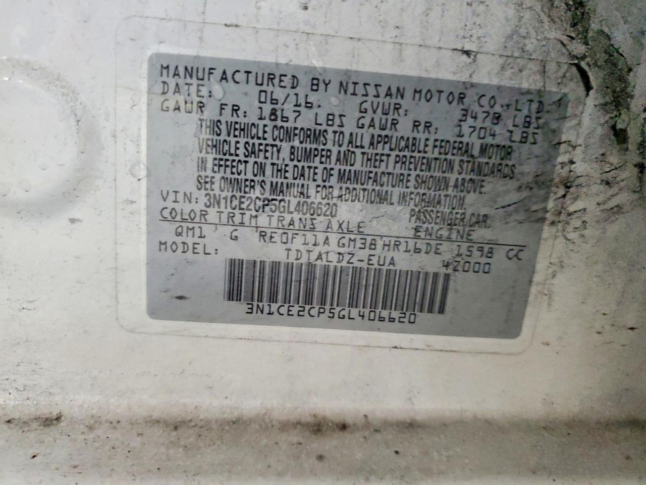 2016 NISSAN Versa Note