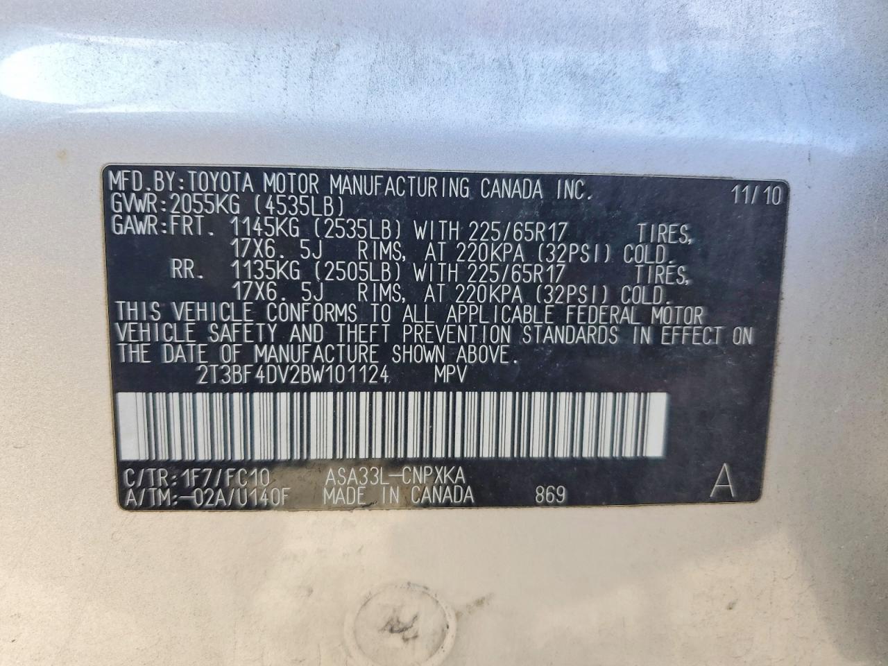 2011 TOYOTA RAV4