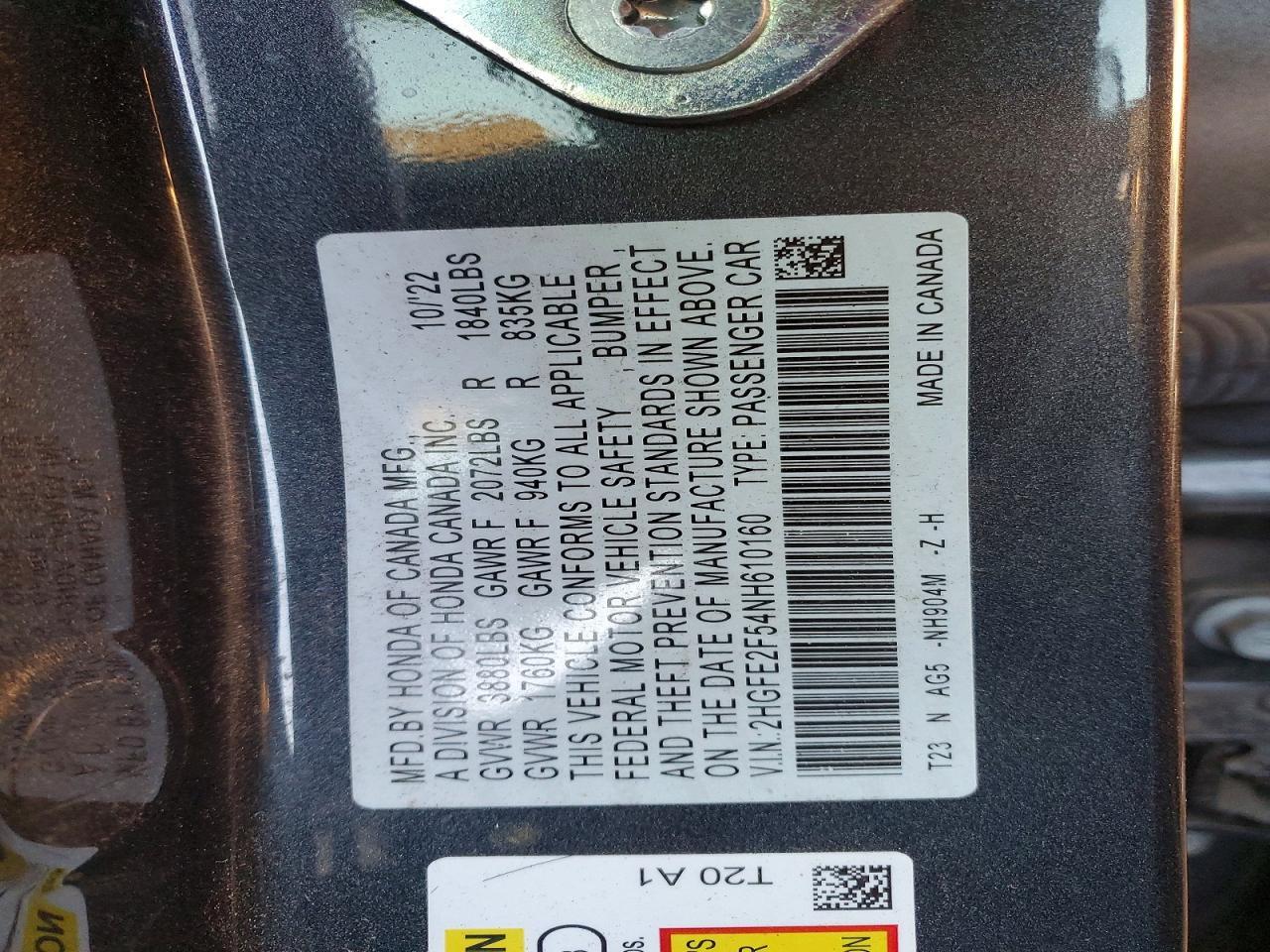 2022 HONDA CIVIC