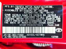 2012 TOYOTA CAMRY