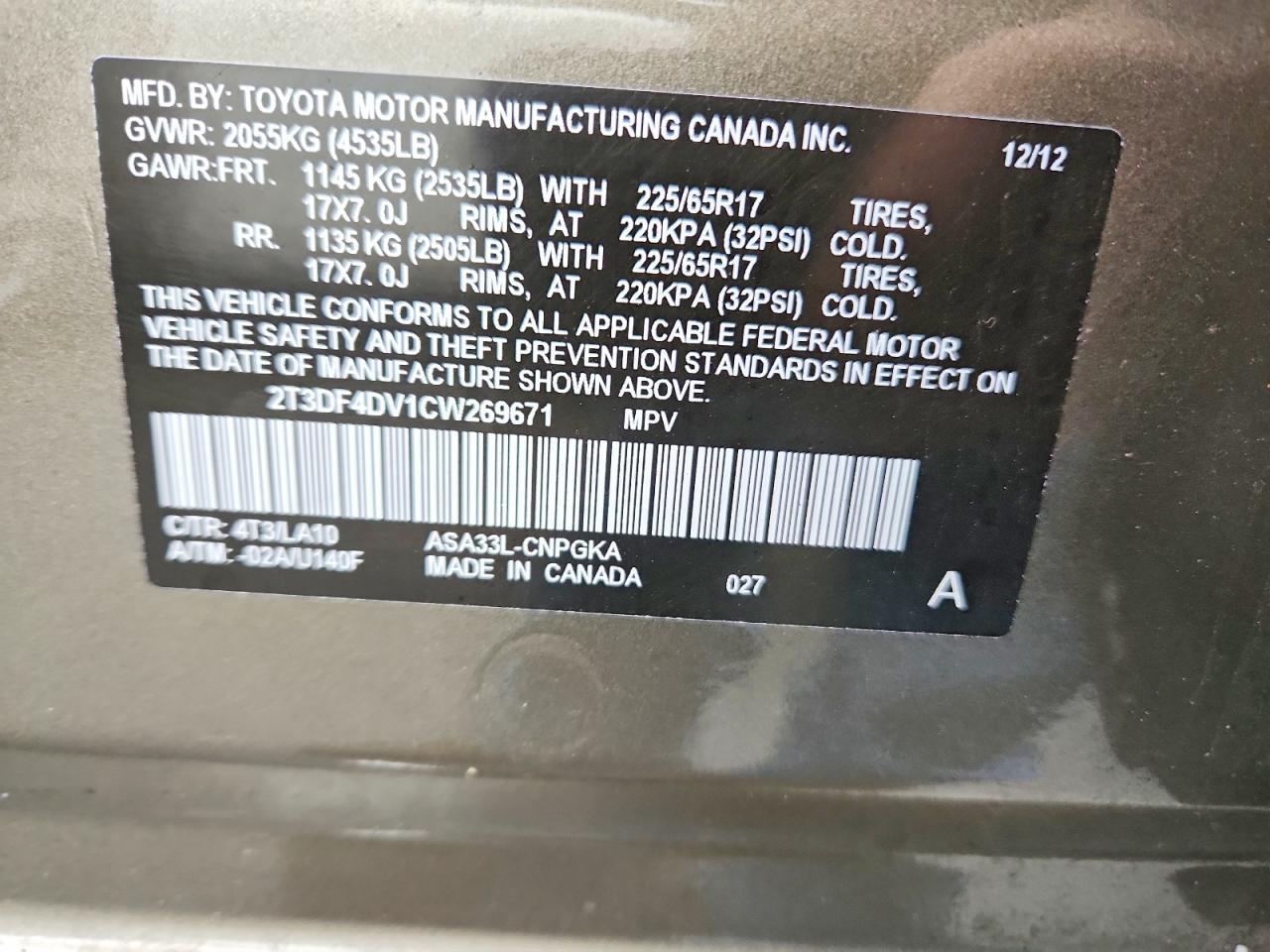 2012 TOYOTA RAV4
