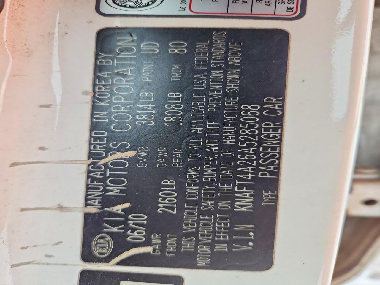 2010 KIA FORTE