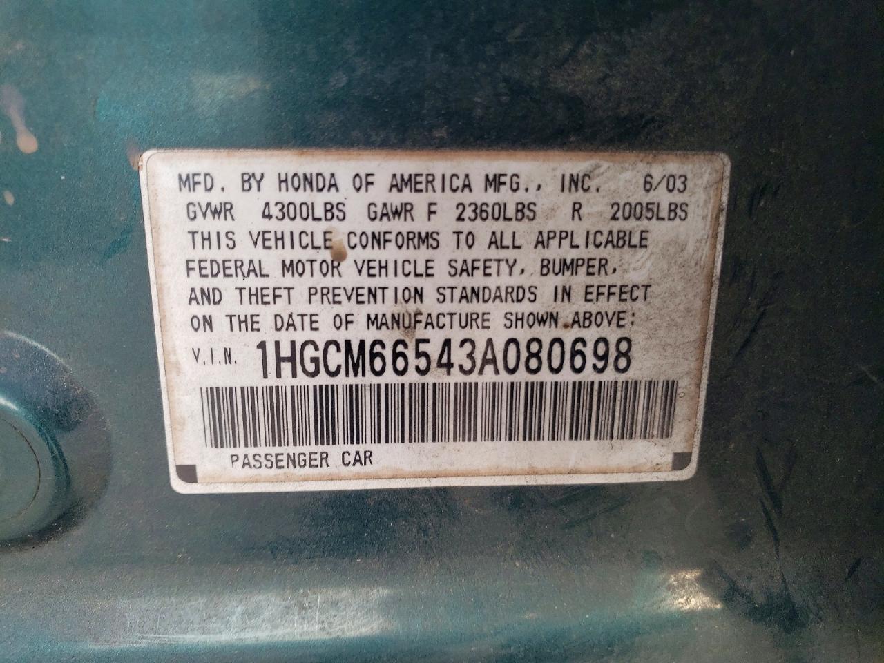 2003 HONDA ACCORD
