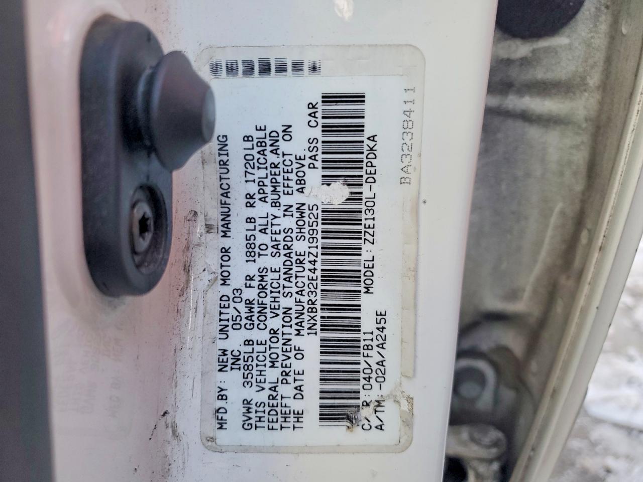 2004 TOYOTA COROLLA