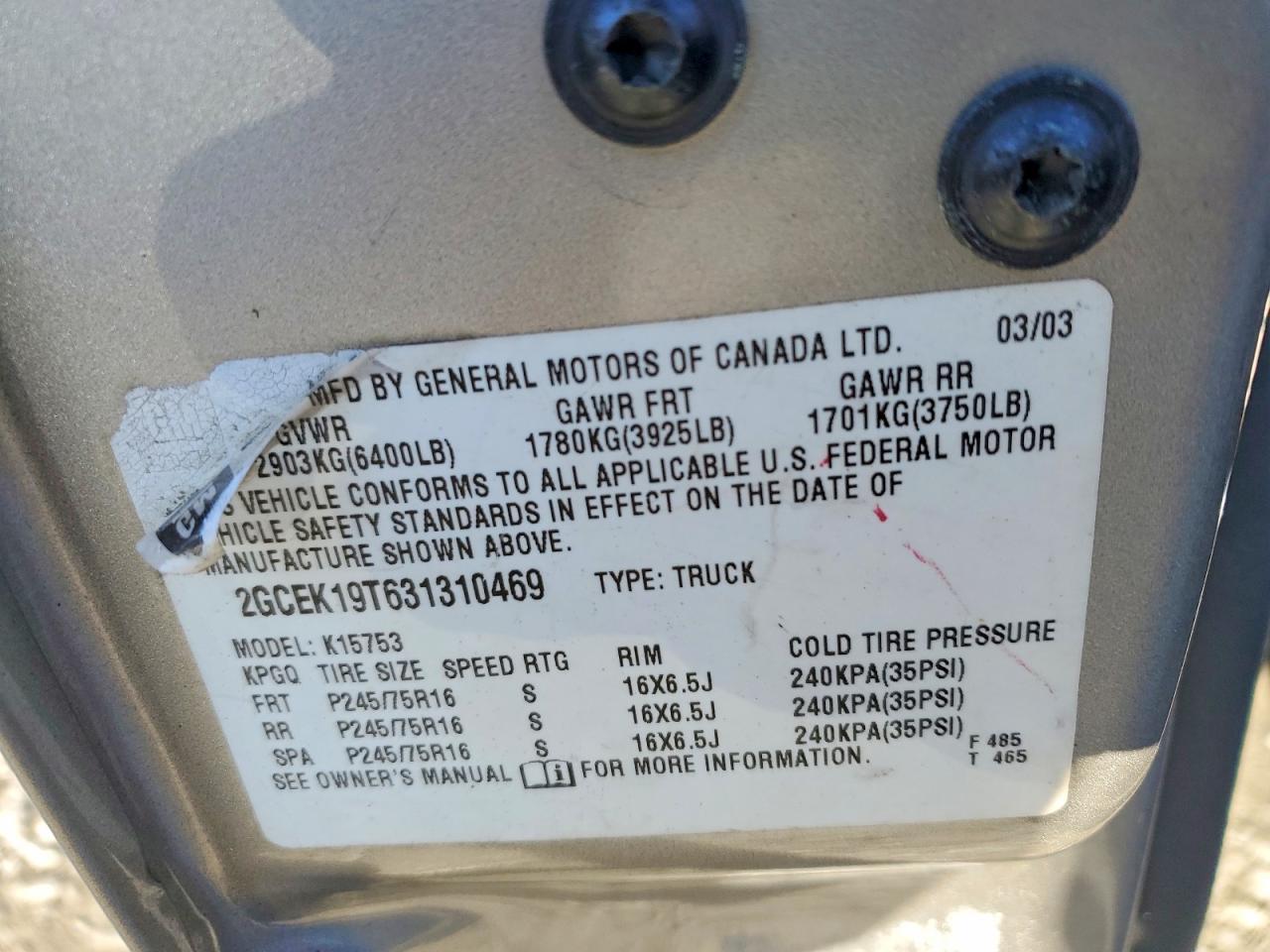 2003 CHEVROLET Silverado